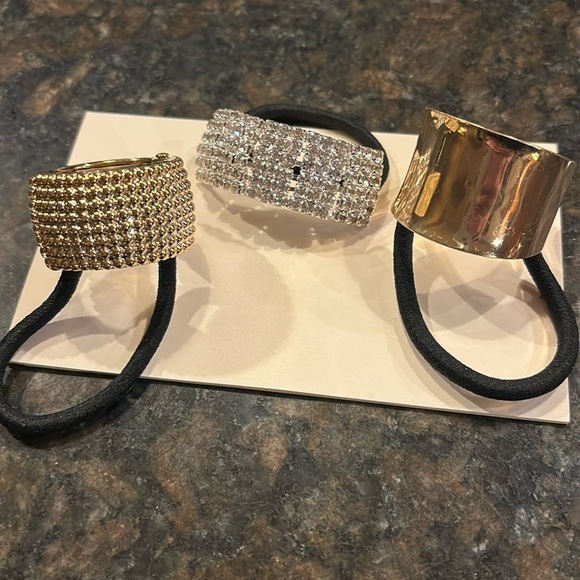 Lot of Ponytail Holders Silver Gold Tone - Picture 1 of 4